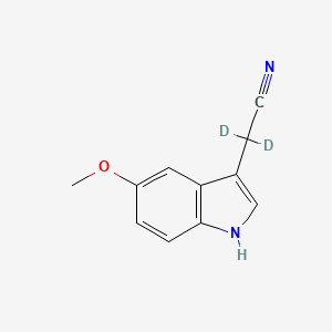 molecular formula C11H10N2O B12410973 5-Methoxyindole-3-acetonitrile-d2 