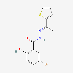 molecular formula C13H11BrN2O2S B1241113 5-bromo-2-hydroxy-N'-[(1E)-1-thien-2-ylethylidene]benzohydrazide 