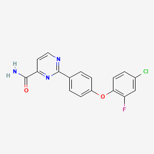 molecular formula C17H11ClFN3O2 B1241119 2-[4-(4-氯-2-氟苯氧基)苯基]嘧啶-4-甲酰胺 CAS No. 361436-79-5