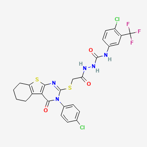 molecular formula C26H20Cl2F3N5O3S2 B12411212 Vegfr-2/braf-IN-1 