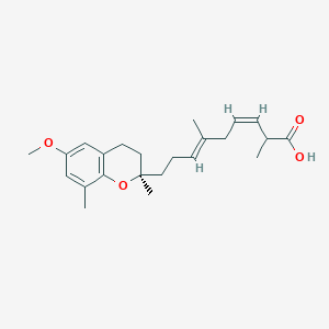 molecular formula C23H32O4 B1241122 (3Z,6E)-9-[(2R)-6-methoxy-2,8-dimethyl-3,4-dihydrochromen-2-yl]-2,6-dimethylnona-3,6-dienoic acid 