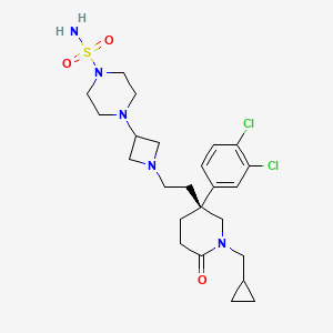 4-[1-[2-[(3S)-1-(cyclopropylmethyl)-3-(3,4-dichlorophenyl)-6-oxopiperidin-3-yl]ethyl]azetidin-3-yl]piperazine-1-sulfonamide
