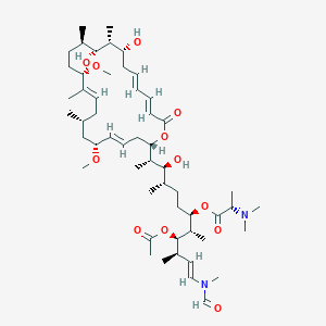 [(E,3R,4R,5S,6R,9S,10S,11S)-4-acetyloxy-11-[(2S,4E,6R,8R,10E,12S,15R,16R,17R,18R,20E,22E)-16,18-dihydroxy-6,12-dimethoxy-8,11,15,17-tetramethyl-24-oxo-1-oxacyclotetracosa-4,10,20,22-tetraen-2-yl]-1-[formyl(methyl)amino]-10-hydroxy-3,5,9-trimethyldodec-1-en-6-yl] (2S)-2-(dimethylamino)propanoate