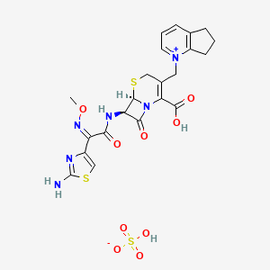 1-(((6R,7R)-7-((Z)-2-(2-Aminothiazol-4-yl)-2-(methoxyimino)acetamido)-2-carboxy-8-oxo-5-thia-1-azabicyclo[4.2.0]oct-2-en-3-yl)methyl)-6,7-dihydro-5H-cyclopenta[b]pyridin-1-ium hydrogensulfate