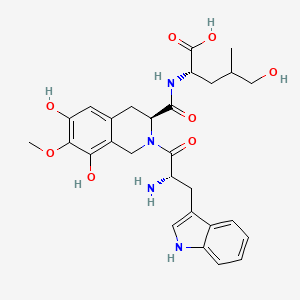 (2S)-2-[[(3S)-2-[(2S)-2-amino-3-(1H-indol-3-yl)propanoyl]-6,8-dihydroxy-7-methoxy-3,4-dihydro-1H-isoquinoline-3-carbonyl]amino]-5-hydroxy-4-methylpentanoic acid