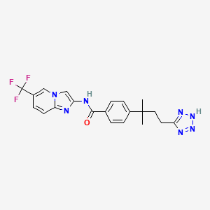 molecular formula C21H20F3N7O B12411273 Clk1/2-IN-1 