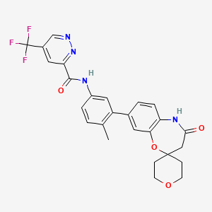 N-[4-methyl-3-(4-oxospiro[3,5-dihydro-1,5-benzoxazepine-2,4'-oxane]-8-yl)phenyl]-5-(trifluoromethyl)pyridazine-3-carboxamide