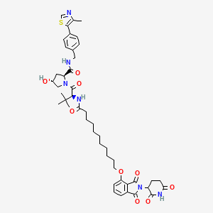 (2S,4R)-1-[(2S)-2-[11-[2-(2,6-dioxopiperidin-3-yl)-1,3-dioxoisoindol-4-yl]oxyundecanoylamino]-3,3-dimethylbutanoyl]-4-hydroxy-N-[[4-(4-methyl-1,3-thiazol-5-yl)phenyl]methyl]pyrrolidine-2-carboxamide