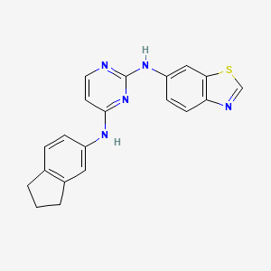 2-[Benzothiazol-6-ylamino]-4-[indan-5-ylamino]-pyrimidine hydrochloride