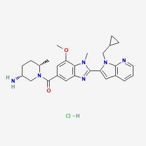 [(2S,5R)-5-amino-2-methylpiperidin-1-yl]-[2-[1-(cyclopropylmethyl)pyrrolo[2,3-b]pyridin-2-yl]-7-methoxy-1-methylbenzimidazol-5-yl]methanone;hydrochloride