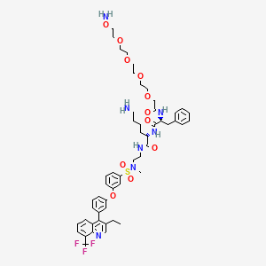 molecular formula C52H66F3N7O11S B12411384 (2S)-6-amino-2-[[(2S)-2-[[2-[2-[2-[2-(2-aminooxyethoxy)ethoxy]ethoxy]ethoxy]acetyl]amino]-3-phenylpropanoyl]amino]-N-[2-[[3-[3-[3-ethyl-8-(trifluoromethyl)quinolin-4-yl]phenoxy]phenyl]sulfonyl-methylamino]ethyl]hexanamide 