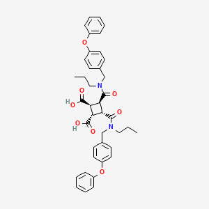 molecular formula C40H42N2O8 B1241139 (1S,2S,3S,4S)-3,4-Bis-[(4-phenoxy-benzyl)-propyl-carbamoyl]-cyclobutane-1,2-dicarboxylic acid 