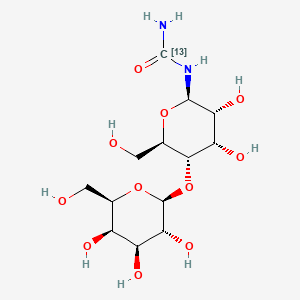 molecular formula C13H24N2O11 B12411462 [(2R,3R,4S,5S,6R)-3,4-dihydroxy-6-(hydroxymethyl)-5-[(2S,3R,4S,5R,6R)-3,4,5-trihydroxy-6-(hydroxymethyl)oxan-2-yl]oxyoxan-2-yl](13C)urea 