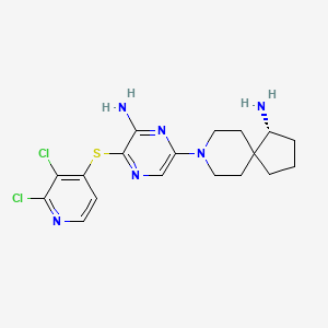 (4R)-8-[6-amino-5-(2,3-dichloropyridin-4-yl)sulfanylpyrazin-2-yl]-8-azaspiro[4.5]decan-4-amine