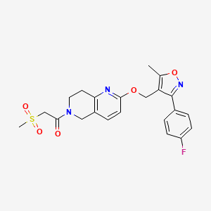 1-[2-[[3-(4-fluorophenyl)-5-methyl-1,2-oxazol-4-yl]methoxy]-7,8-dihydro-5H-1,6-naphthyridin-6-yl]-2-methylsulfonylethanone