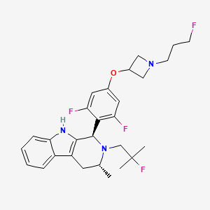 molecular formula C28H33F4N3O B12411577 (1R,3R)-1-[2,6-difluoro-4-[1-(3-fluoropropyl)azetidin-3-yl]oxyphenyl]-2-(2-fluoro-2-methylpropyl)-3-methyl-1,3,4,9-tetrahydropyrido[3,4-b]indole 