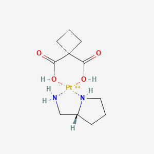 (SP-4-3)-[cyclobutane-1,1-dicarboxylato(2-)-kappa(2)O,O']{1-[(2R)-pyrrolidin-2-yl-kappaN]methanamine-kappaN}platinum