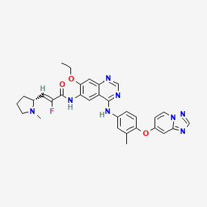 (Z)-N-[7-ethoxy-4-[3-methyl-4-([1,2,4]triazolo[1,5-a]pyridin-7-yloxy)anilino]quinazolin-6-yl]-2-fluoro-3-[(2R)-1-methylpyrrolidin-2-yl]prop-2-enamide