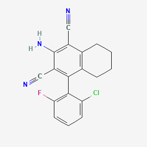 molecular formula C18H13ClFN3 B12411707 2-Amino-4-(2-chloro-6-fluorophenyl)-5,6,7,8-tetrahydronaphthalene-1,3-dicarbonitrile 