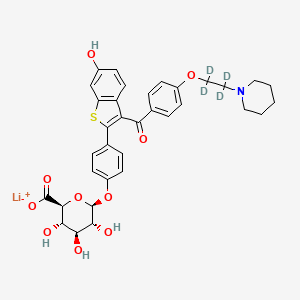 molecular formula C34H34LiNO10S B12411751 Raloxifene 4'-glucuronide-d4 (lithium) 