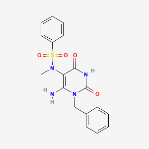 molecular formula C18H18N4O4S B12411776 N-(6-Amino-1-Benzyl-2,4-Dioxo-1,2,3,4-Tetrahydropyrimidin-5-Yl)-N-Methylbenzenesulfonamide 