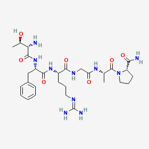 molecular formula C29H46N10O7 B12411792 H-Thr-Phe-Arg-Gly-Ala-Pro-NH2 