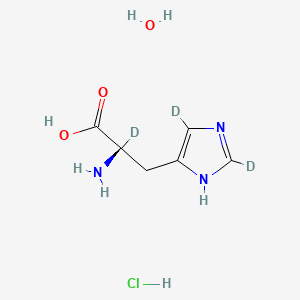 molecular formula C6H12ClN3O3 B12411829 L-Histidine-d3 (hydrochloride hydrate) 