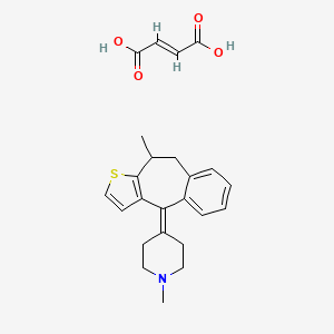 molecular formula C24H27NO4S B1241193 9,10-Dihydro-10-methyl-4-(1-methyl-4-piperidyliden)-4-H-benzo(4,5)cyclohepta(1,2-b)thiophenhydrogen maleate CAS No. 59275-17-1