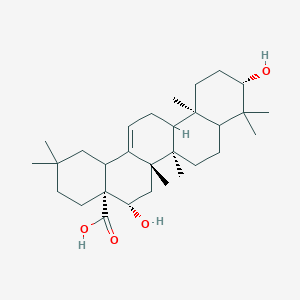 molecular formula C30H48O4 B1241200 (4aR,5S,6aS,6bR,10S,12aR)-5,10-dihydroxy-2,2,6a,6b,9,9,12a-heptamethyl-1,3,4,5,6,6a,7,8,8a,10,11,12,13,14b-tetradecahydropicene-4a-carboxylic acid 