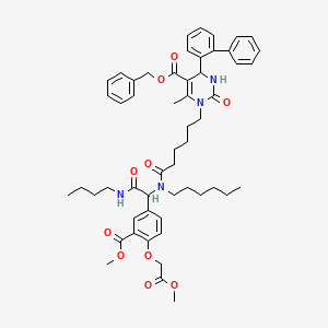 molecular formula C54H66N4O10 B12412054 Benzyl 4-([1,1'-biphenyl]-2-yl)-1-(6-((2-(butylamino)-1-(4-(2-methoxy-2-oxoethoxy)-3-(methoxycarbonyl)phenyl)-2-oxoethyl)(hexyl)amino)-6-oxohexyl)-6-methyl-2-oxo-1,2,3,4-tetrahydropyrimidine-5-carboxylate 