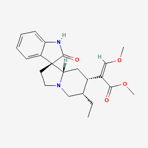 molecular formula C22H28N2O4 B1241207 methyl (Z)-2-[(3S,6'S,7'S,8'aS)-6'-ethyl-2-oxospiro[1H-indole-3,1'-3,5,6,7,8,8a-hexahydro-2H-indolizine]-7'-yl]-3-methoxyprop-2-enoate 