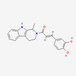 (E)-3-(3,4-dihydroxyphenyl)-1-(1-methyl-1,3,4,9-tetrahydropyrido[3,4-b]indol-2-yl)prop-2-en-1-one