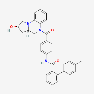 molecular formula C32H29N3O3 B1241224 N-[4-[(2S,3aR)-2-hydroxy-2,3,3a,4-tetrahydro-1H-pyrrolo[1,2-a]quinoxaline-5-carbonyl]phenyl]-2-(4-methylphenyl)benzamide 
