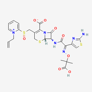 (6S,7S)-7-[[(2E)-2-(2-amino-1,3-thiazol-4-yl)-2-(2-carboxypropan-2-yloxyimino)acetyl]amino]-8-oxo-3-[(1-prop-2-enylpyridin-1-ium-2-yl)sulfinylmethyl]-5-thia-1-azabicyclo[4.2.0]oct-2-ene-2-carboxylate
