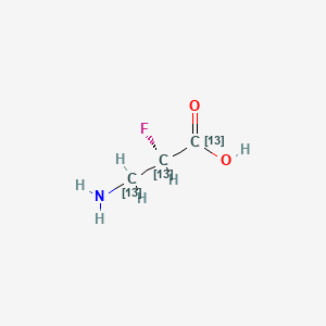 molecular formula C3H6FNO2 B12412417 (2R)-3-amino-2-fluoro(1,2,3-13C3)propanoic acid 