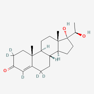 molecular formula C21H32O3 B12412424 (8R,9S,10R,13S,14S,17R)-2,2,4,6,6-pentadeuterio-17-hydroxy-17-[(1R)-1-hydroxyethyl]-10,13-dimethyl-7,8,9,11,12,14,15,16-octahydro-1H-cyclopenta[a]phenanthren-3-one 