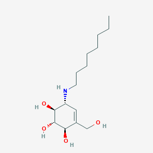 molecular formula C15H29NO4 B1241250 (1s,2s,3r,6r)-4-(Hydroxymethyl)-6-(Octylamino)cyclohex-4-Ene-1,2,3-Triol 