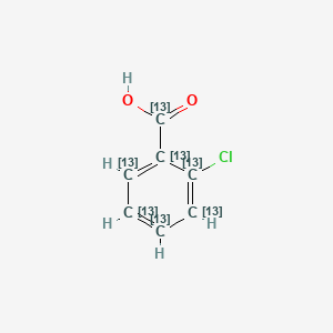 molecular formula C7H5ClO2 B12412596 6-chloro(1,2,3,4,5,6-13C6)cyclohexa-1,3,5-triene-1-carboxylic acid 