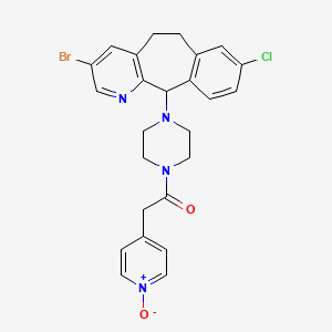 molecular formula C25H24BrClN4O2 B1241261 Piperazine, 1-(3-bromo-8-chloro-6,11-dihydro-5H-benzo(5,6)cyclohepta(1,2-b)pyridin-11-yl)-4-((1-oxido-4-pyridinyl)acetyl)- CAS No. 183482-17-9