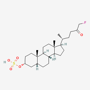 [(3R,5R,8R,9S,10S,13R,14S,17R)-17-[(2R)-6-fluoro-5-oxohexan-2-yl]-10,13-dimethyl-2,3,4,5,6,7,8,9,11,12,14,15,16,17-tetradecahydro-1H-cyclopenta[a]phenanthren-3-yl] hydrogen sulfate