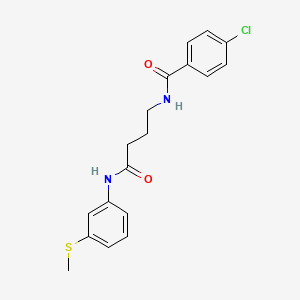 molecular formula C18H19ClN2O2S B1241269 4-chloro-N-[4-[3-(methylthio)anilino]-4-oxobutyl]benzamide 