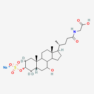 sodium;[(3R,5R,7R,10S,13R,17R)-17-[(2R)-5-(carboxymethylamino)-5-oxopentan-2-yl]-2,2,4,4-tetradeuterio-7-hydroxy-10,13-dimethyl-3,5,6,7,8,9,11,12,14,15,16,17-dodecahydro-1H-cyclopenta[a]phenanthren-3-yl] sulfate