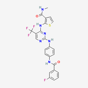 2-[[2-[4-[(3-fluorobenzoyl)amino]anilino]-5-(trifluoromethyl)pyrimidin-4-yl]amino]-N-methylthiophene-3-carboxamide