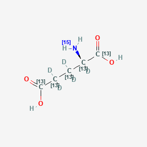 molecular formula C5H9NO4 B12412777 (2S)-2-(15N)azanyl-2,3,3,4,4-pentadeuterio(1,2,3,4,5-13C5)pentanedioic acid 