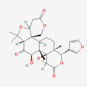 molecular formula C26H30O9 B1241288 (1R,2R,7S,10S,12R,13S,14R,16S,19S,20S)-19-(呋喃-3-基)-12-羟基-9,9,13,20-四甲基-4,8,15,18-四氧杂六环[11.9.0.02,7.02,10.014,16.014,20]二十二烷-5,11,17-三酮 