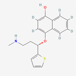 molecular formula C18H19NO2S B12412931 2,3,5,6,7,8-hexadeuterio-4-[(1S)-3-(methylamino)-1-thiophen-2-ylpropoxy]naphthalen-1-ol 