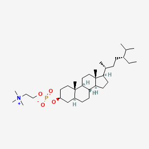 molecular formula C34H64NO4P B1241294 [(3S,5S,8R,9S,10S,13R,14S,17R)-17-[(2R,5R)-5-ethyl-6-methylheptan-2-yl]-10,13-dimethyl-2,3,4,5,6,7,8,9,11,12,14,15,16,17-tetradecahydro-1H-cyclopenta[a]phenanthren-3-yl] 2-(trimethylazaniumyl)ethyl phosphate 