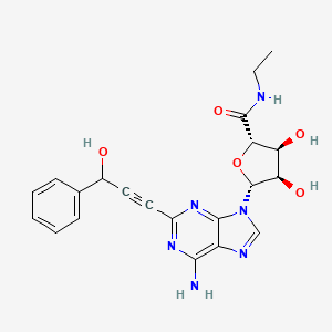 (2S,3S,4R,5R)-5-[6-amino-2-(3-hydroxy-3-phenylprop-1-ynyl)purin-9-yl]-N-ethyl-3,4-dihydroxyoxolane-2-carboxamide