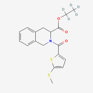 molecular formula C18H19NO3S2 B12413126 1,1,2,2,2-pentadeuterioethyl 2-(5-methylsulfanylthiophene-2-carbonyl)-3,4-dihydro-1H-isoquinoline-3-carboxylate 