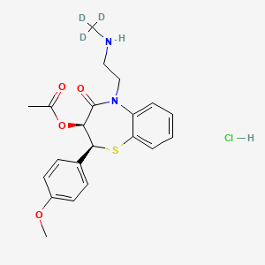 molecular formula C21H25ClN2O4S B12413234 N-Desmethyl Diltiazem-d3 Hydrochloride 